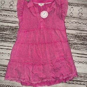 Umgee Hot Pink Tiered Mini Dress